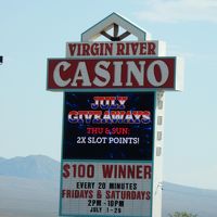 バージンリバーカジノのネオンサイン