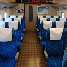 こだま号の車内