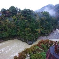 部屋から見える鬼怒川