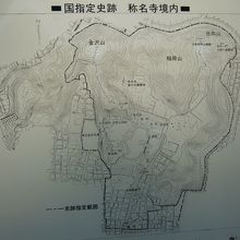 称名寺と金沢三山の地形図