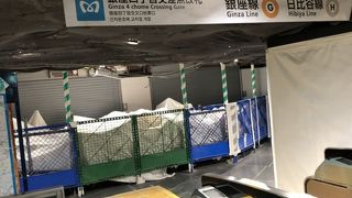 銀座駅工事中