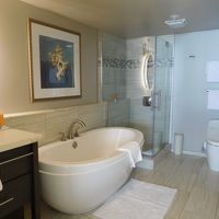 メインのバスルーム。バスタブがおしゃれ。