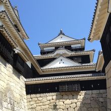 日差しをいっぱいに受けてそびえる天守閣