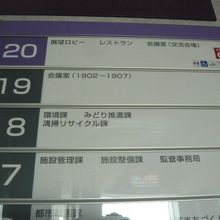 展望ロビーは、最上階の２０階にあります。