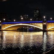 蔵前橋　ライトアップ中