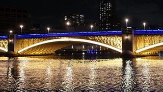 蔵前橋　ライトアップ中