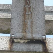 練馬白山神社の入口の鳥居の上部にある額です。石製の額です。