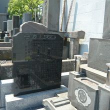 北村家の墓では、判りにくいです。黒色の墓誌の石碑が目印です。