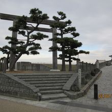 七里の渡しと蟠龍櫓の遠景