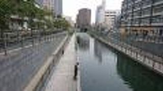 北十間川沿いに整備された親水公園