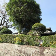 外の道路から見た庭園の外観