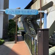 新芝運河に沿った遊歩道