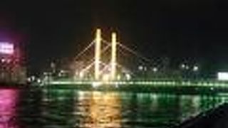 新大橋　隅田川のカーブ