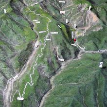 カルデラのジオラマ