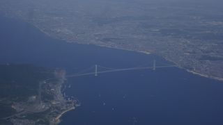 明石海峡大橋の上空絶景