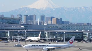 滑走路越しの富士山
