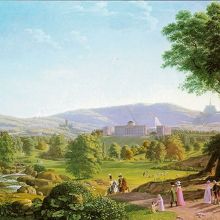山岳公園内にあるヴィルヘルムスヘーエ城1800年頃の絵