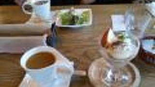 古民家を改装したカフェ。