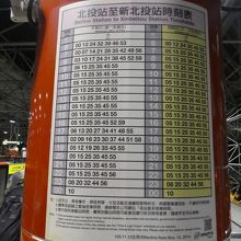 新北投行き時刻表