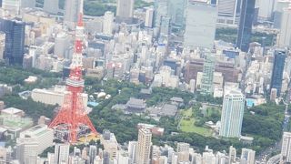 空から見る東京タワー