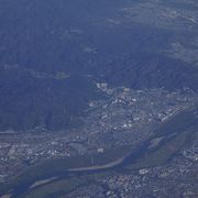 上空からの天王山付近