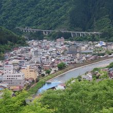 眼下に広がる郡上八幡の街並