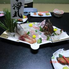 鯛と伊勢エビの活き作り