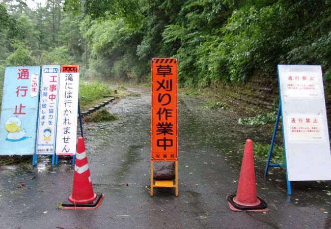 2019年の台風被害で、現在は滝には行けず。林道も車両通行禁止で入口まで1.5キロ歩き。
