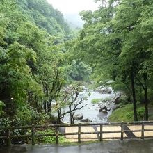 駐車場のすぐ下の屋根が、この水の音。