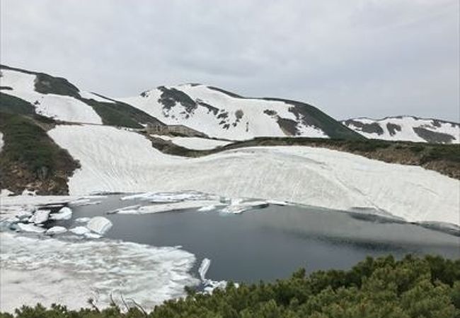 6月に行きまして、まだ雪に埋もれていました。夏の時も来たことがあって、その時は霧でなかなか前方が見れませんでした。雪だからこそ全貌が見れてよかったです。