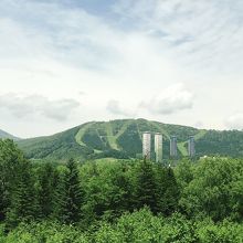 道からみえた山。