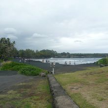 駐車場からの海岸風景