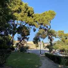 この建物を中心に公園があります