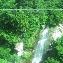 車窓から滝も眺められます！