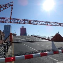 橋に近い側の遮断機は稼働していない