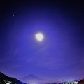 ベランダ付部屋から見る富士山夜景　厳重な感染防止策