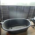 なんと客室の展望バルコニーに温泉給湯付きの瀬戸焼のバスタブがあり入浴し放題