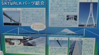 現在日本最長の歩行者専用吊橋で主塔間長400mの有料観光レジャー施設