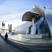 ビルバオという街にとっては、重要な経済発展の象徴のこの美術館（ビルバオ／バスク地方／スペイン）