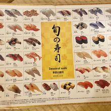 にぎし寿司メニュー