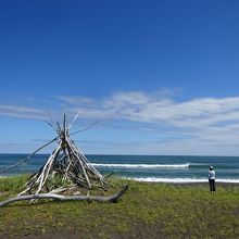 オホーツク海側の浜辺