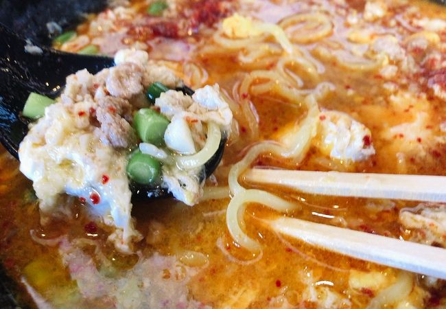 挽肉玉子のピリ辛にんにくラーメン