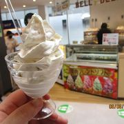 鈴鹿PA内のカフェ。　フルーツブレンドのアイスクリームが美味しかった!