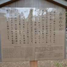 「出水の小川｣の観光案内板