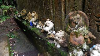 信楽のタヌキがあふれる境内