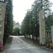 京急の本堂と墓地が分かれています