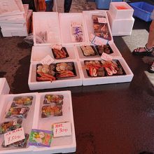 マルシェの魚介類