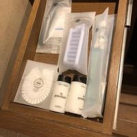 アメニティは少なめなのでお気に入りを持参。