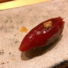 ずけの赤身　醤油だれに付けただけ( ｀ー´)ノ