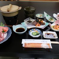 夕食会席の先付、お造りなど